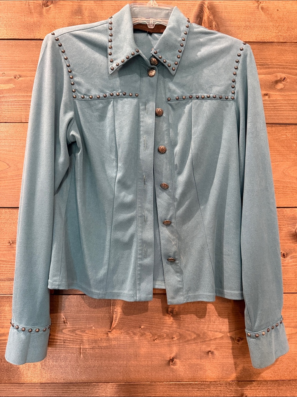 Double D Ranch Teal Studded Western Button-Down Shirt